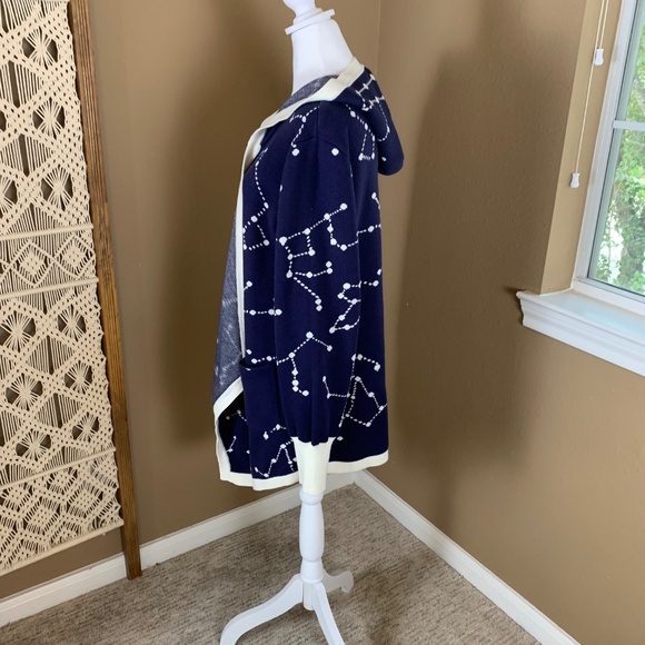 ThinkGeek Constellation Hooded Cardigan Size 2X - Navy Starry Night Draped Open‎ - Picture 2 of 7